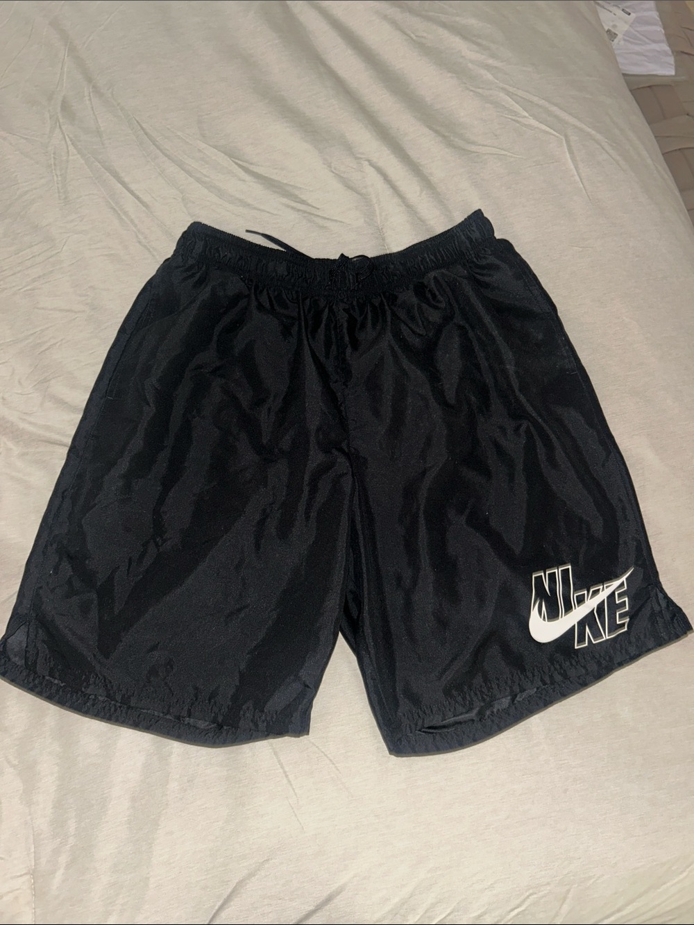 Nike Black Men’s Athletic swimming Shorts with White Logo size XL